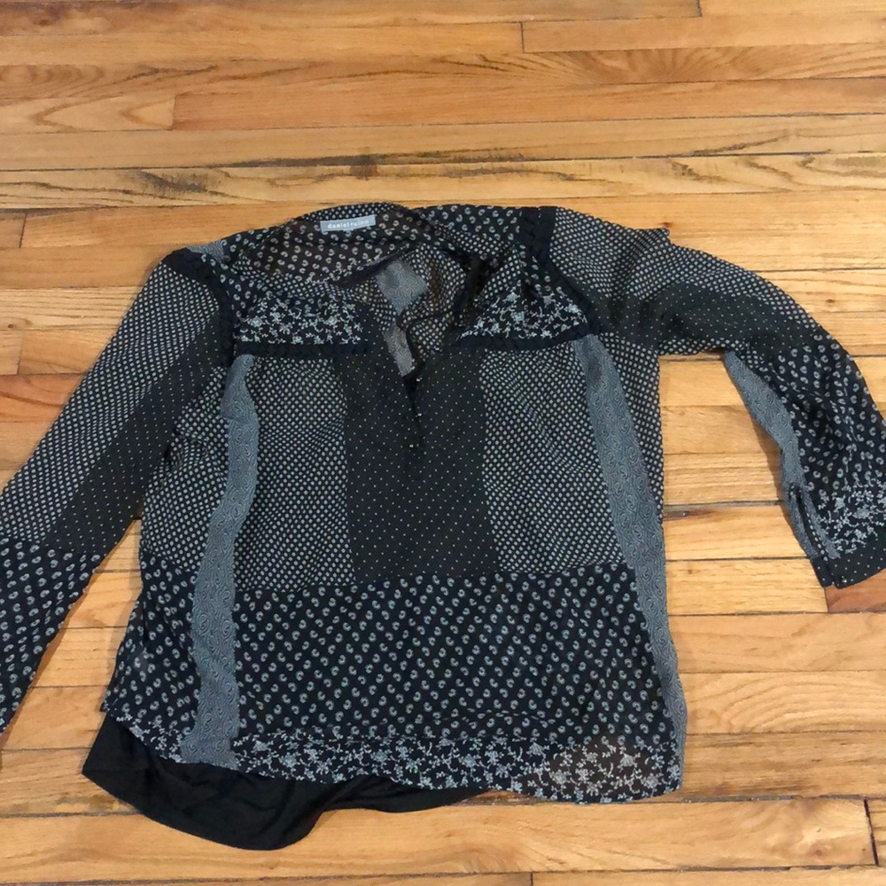 Pretty sheer blouse with attached tank top